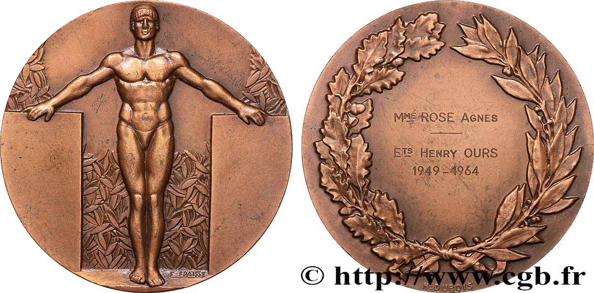 V REPUBLIC Médaille, Établissement Henry Ours  XF