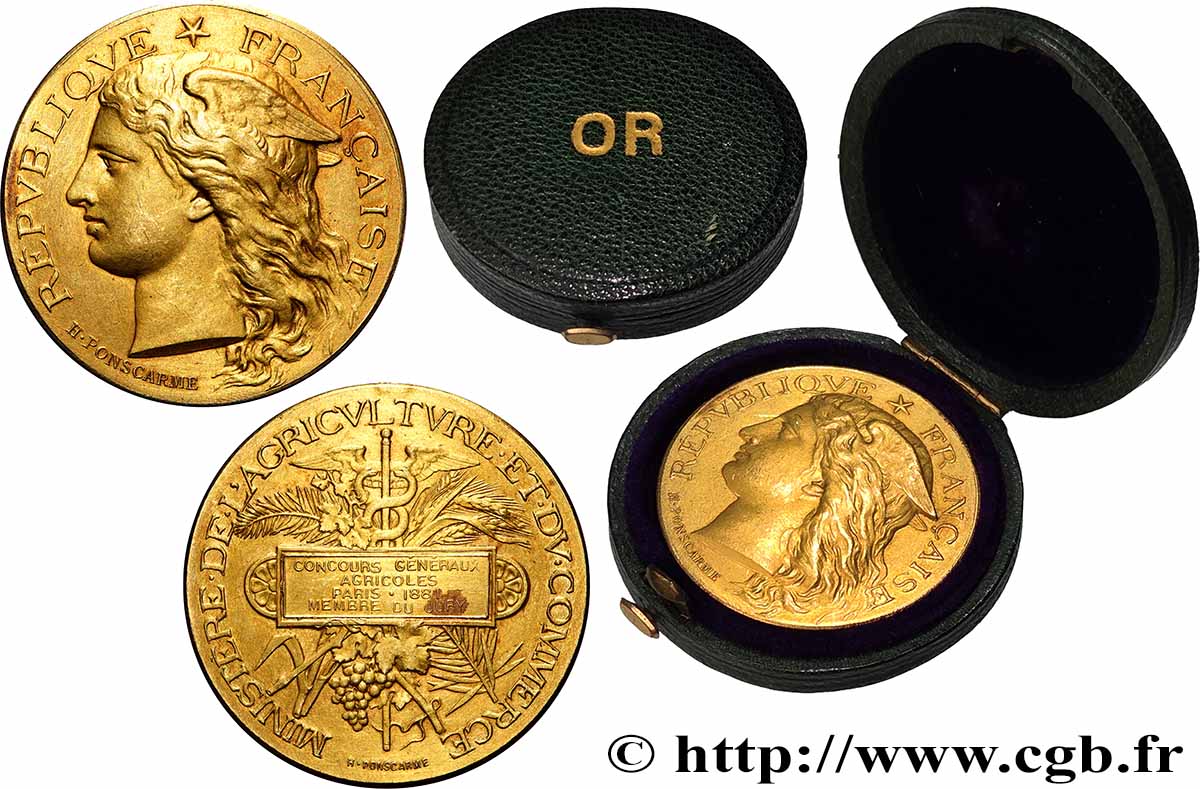 TROISIÈME RÉPUBLIQUE Médaille, Concours généraux agricoles, Membre du jury TTB+