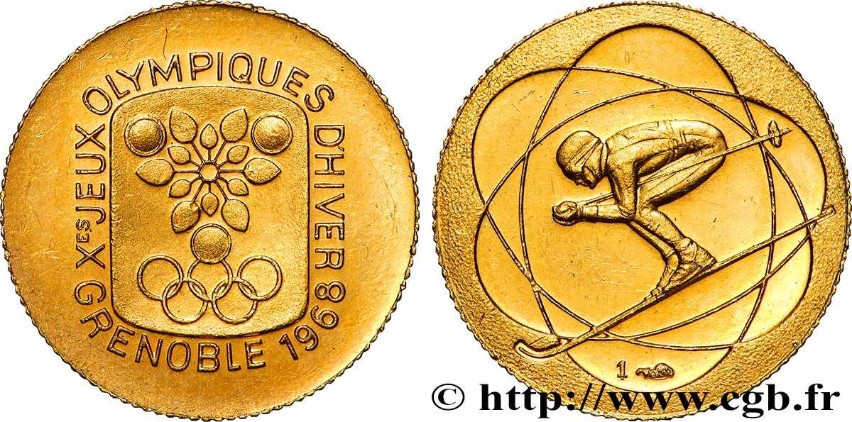 CINQUIÈME RÉPUBLIQUE Médaille, Xes Jeux Olympiques d’Hiver de Grenoble SUP