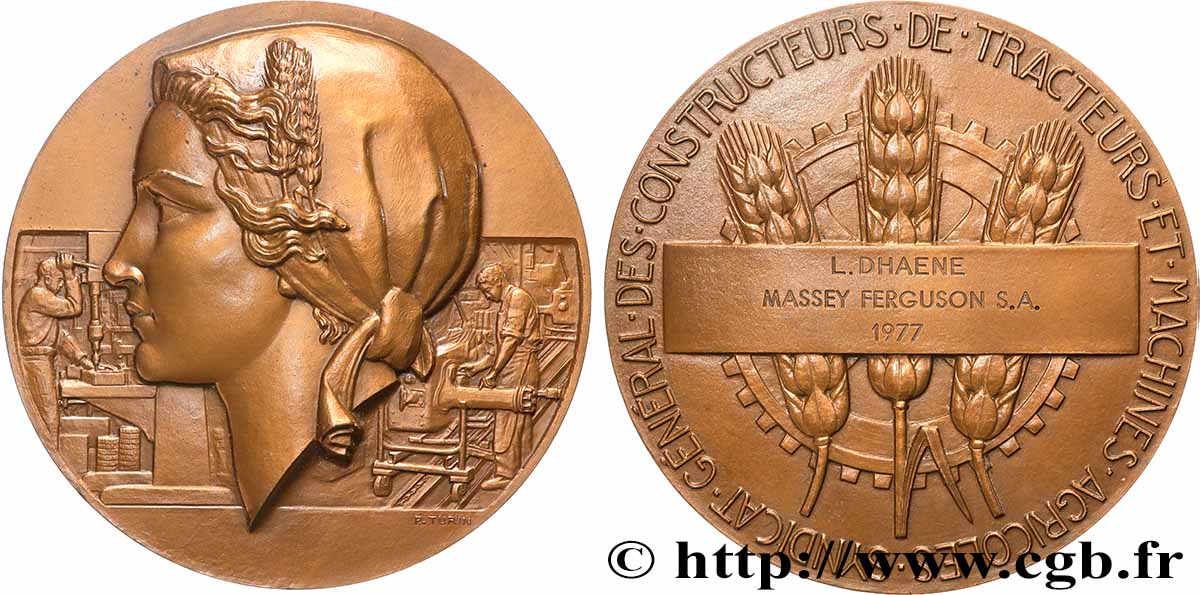 V REPUBLIC Médaille de récompense, Syndicat général des constructeurs de tracteurs et machines  AU