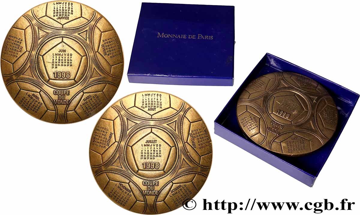 QUINTA REPUBLICA FRANCESA Médaille calendrier, Coupe du monde MBC+