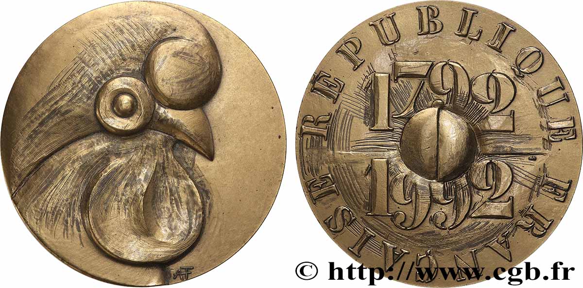 V REPUBLIC Médaille, Anniversaire Première République AU