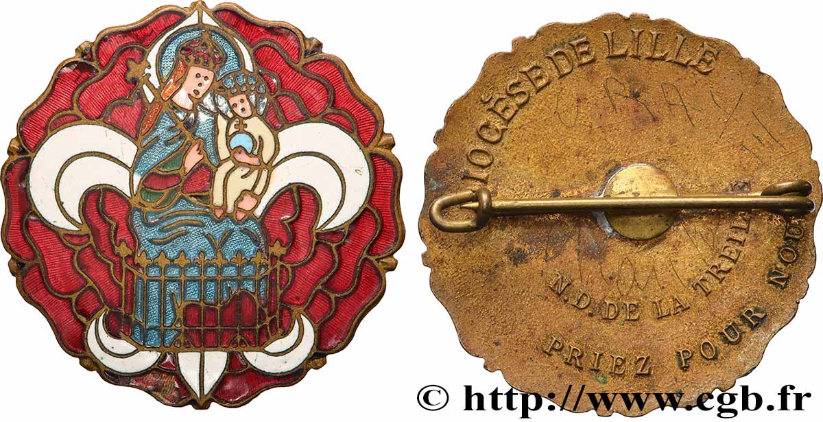 MÉDAILLES RELIGIEUSES Médaille, Notre Dame de la Treille fST