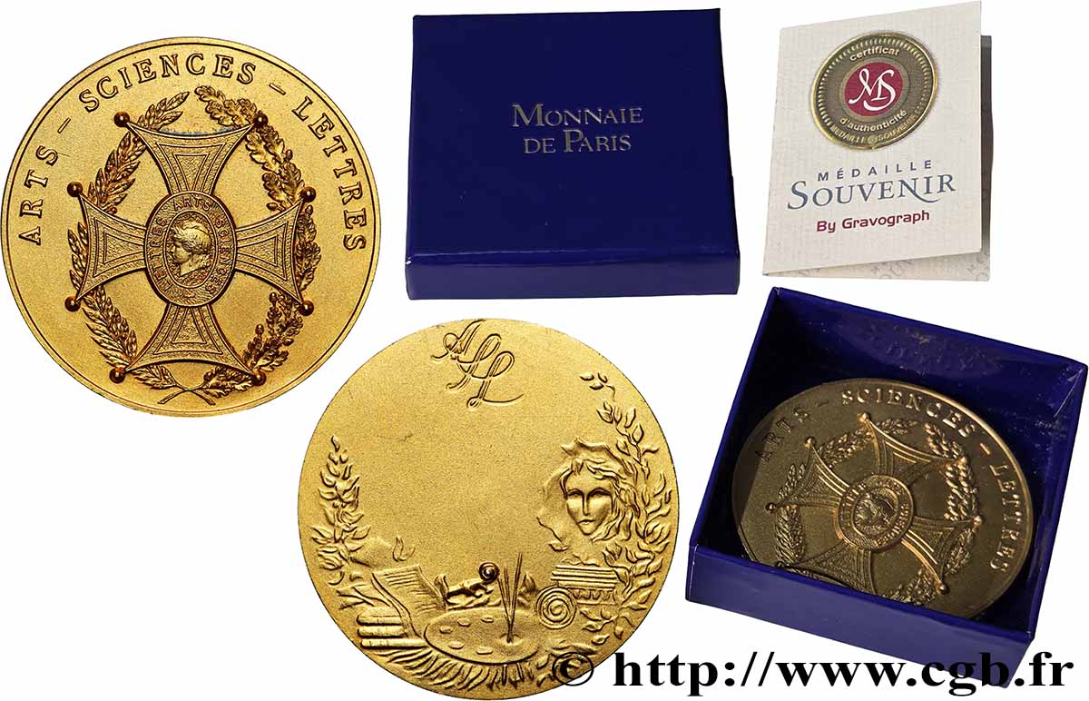 V REPUBLIC Médaille, Arts Sciences Lettres AU