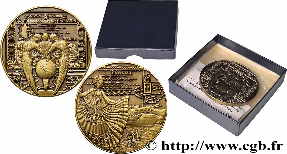 V REPUBLIC Médaille, Compagnie Universelle du Canal interocéanique de Panama, n°23 MS