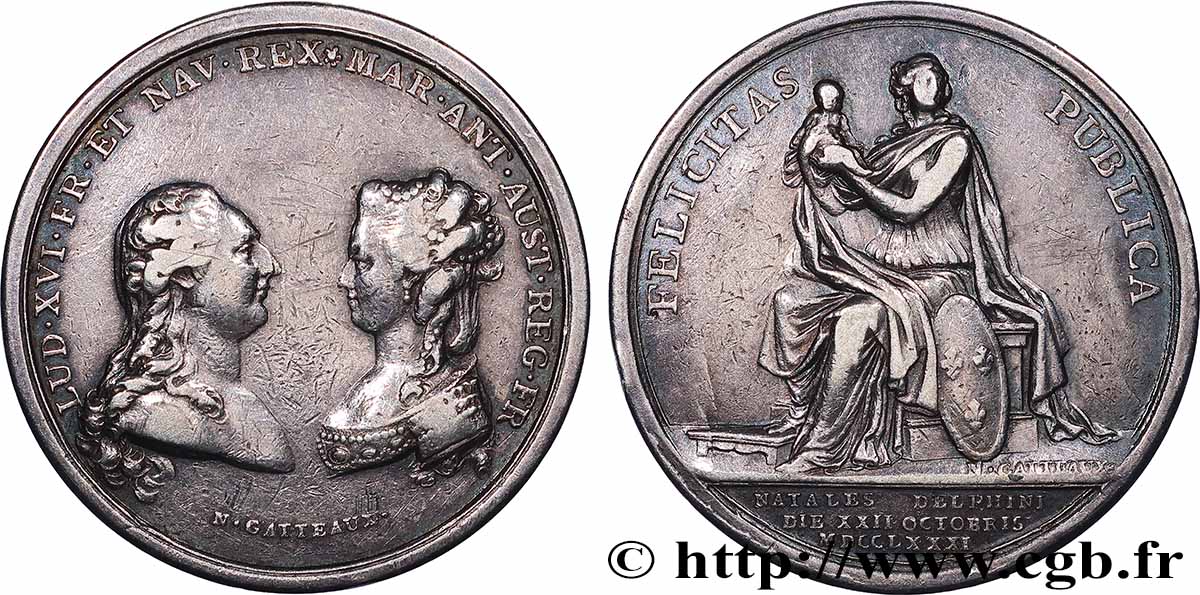 LOUIS XVI Médaille, Naissance du dauphin Louis-Joseph SS