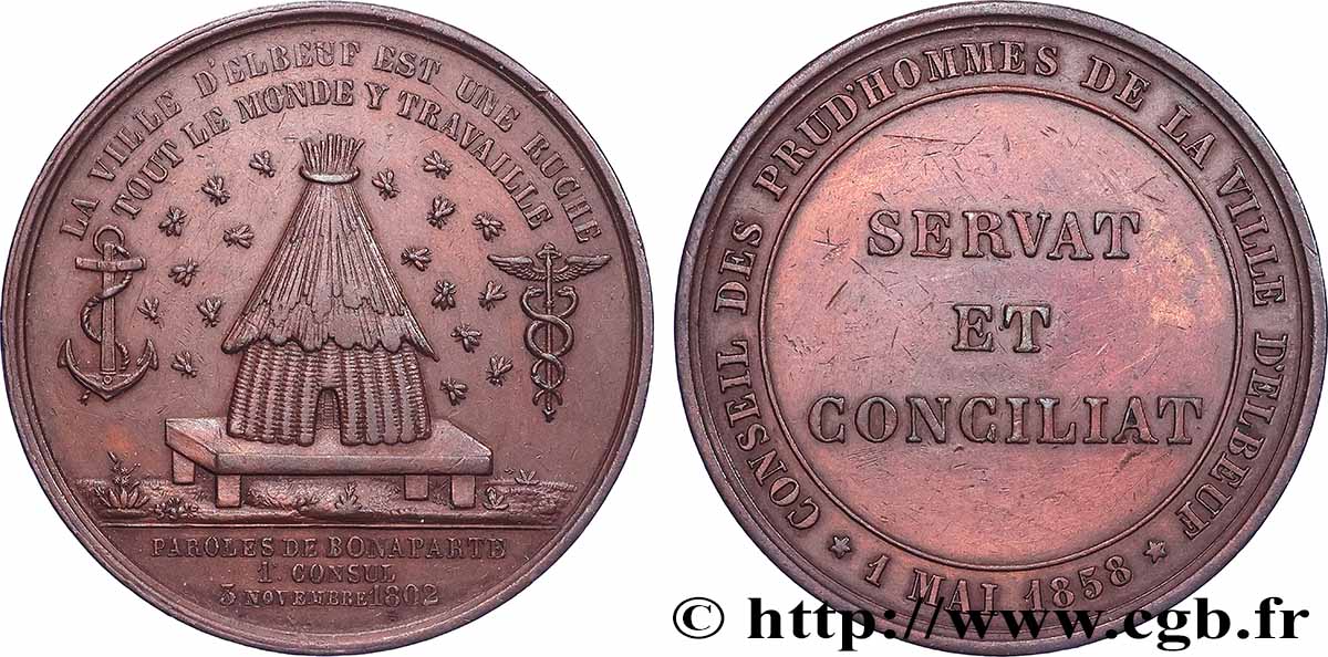 SECOND EMPIRE Médaille, Conseil des prud’hommes d’Elbeuf TTB