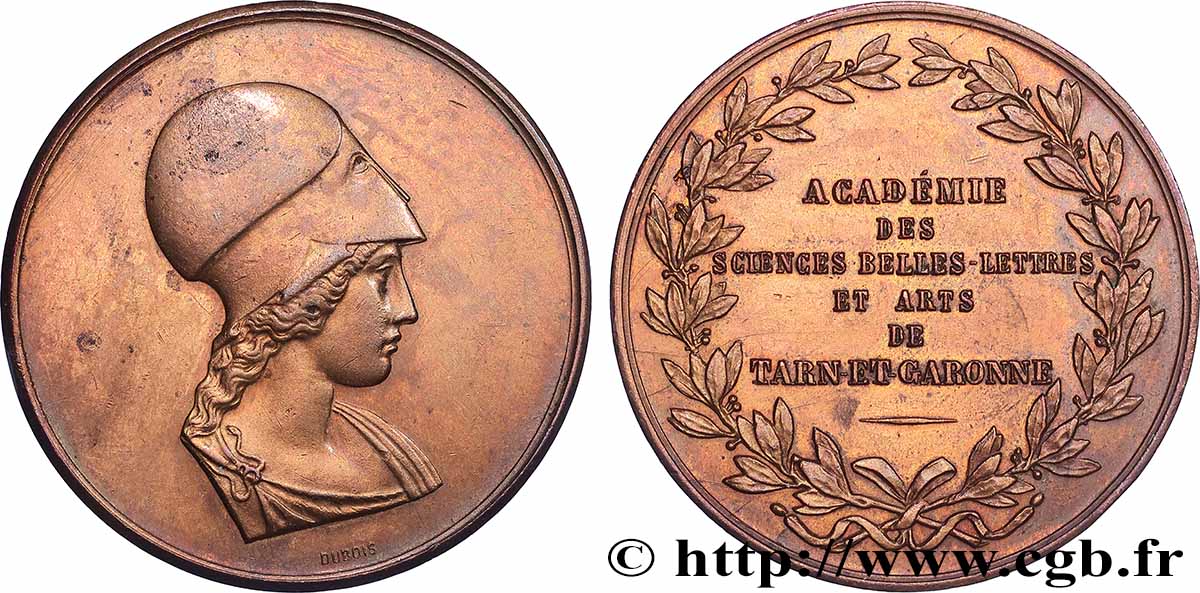 ACADÉMIES ET SOCIÉTÉS SAVANTES Médaille, Académie de Tarn-et-Garonne AU