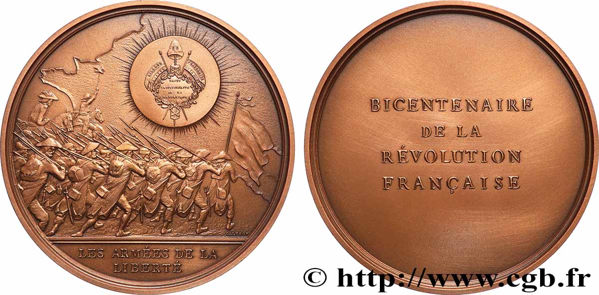 FUNFTE FRANZOSISCHE REPUBLIK Médaille, Bicentenaire de la Révolution, Les armées de la liberté VZ