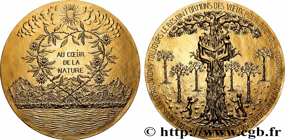FUNFTE FRANZOSISCHE REPUBLIK Médaille, Au coeur de la Nature VZ