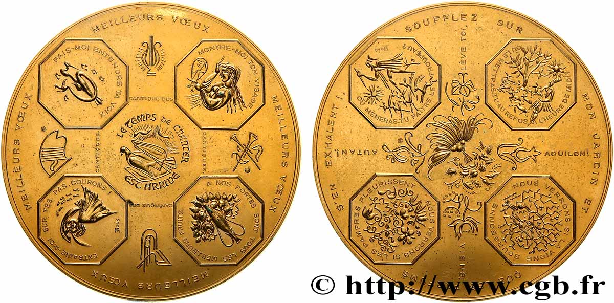 FUNFTE FRANZOSISCHE REPUBLIK Médaille de voeux, Cantique des cantiques fVZ