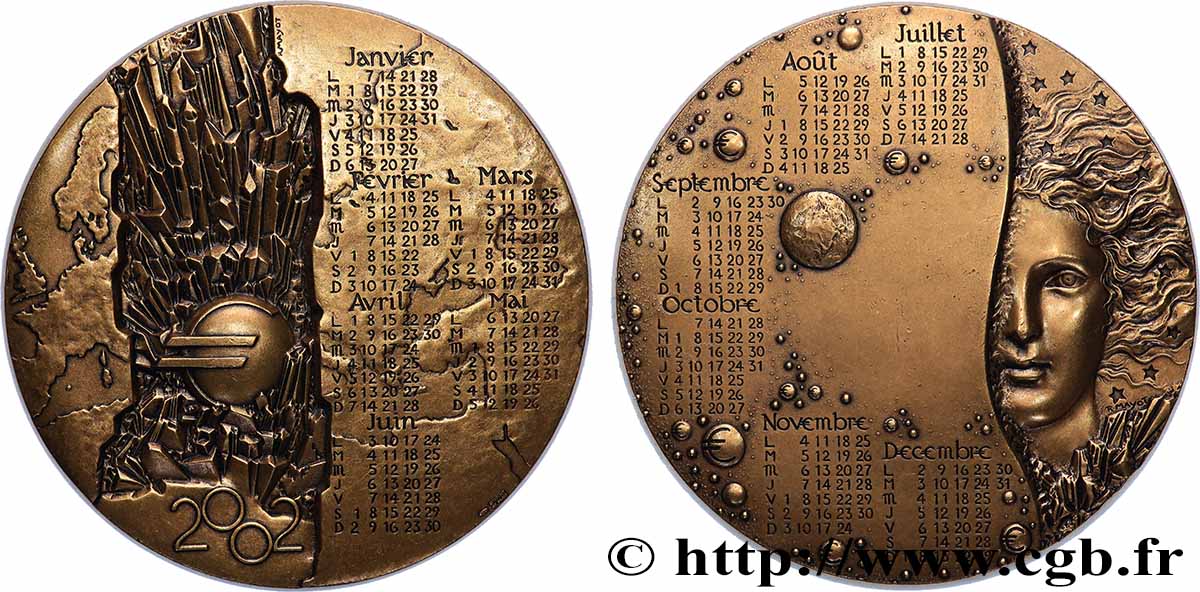 CINQUIÈME RÉPUBLIQUE Médaille calendrier, Europe SUP