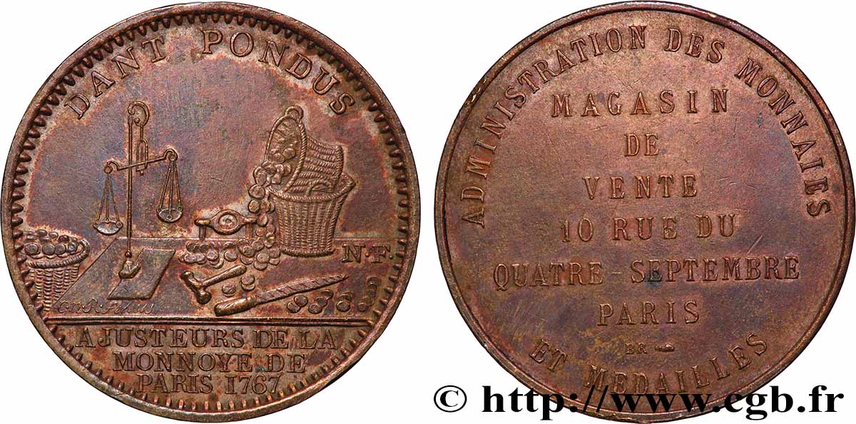 MONNAIE DE PARIS Médaille publicitaire du magasin de la Monnaie de Paris TTB+