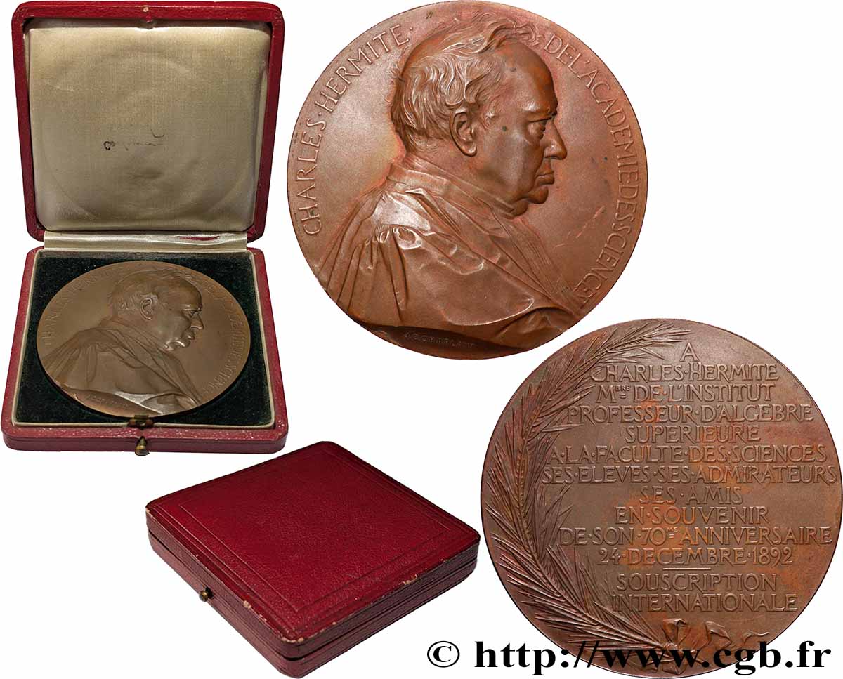 TROISIÈME RÉPUBLIQUE Médaille, Charles Hermite, membre de l’Académie des sciences SUP