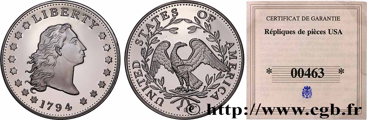 1 MILLION DOLLAR-SERIE Médaille, Reproduction, 1 Dollar “Flowing Hair” fST