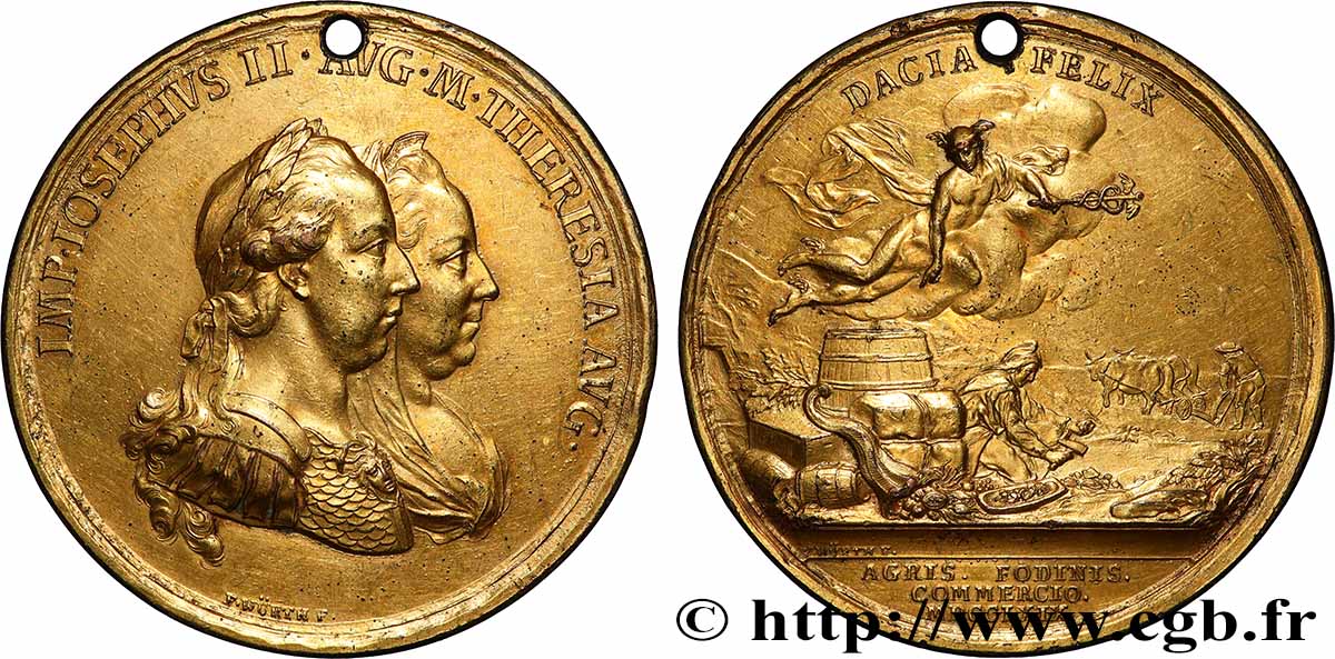 UNGARN - TRANSSILVANIEN - MARIA-THERESA Médaille, Récompense pour l’amélioration de l’agriculture, des mines et du commerce en Transylvanie SS