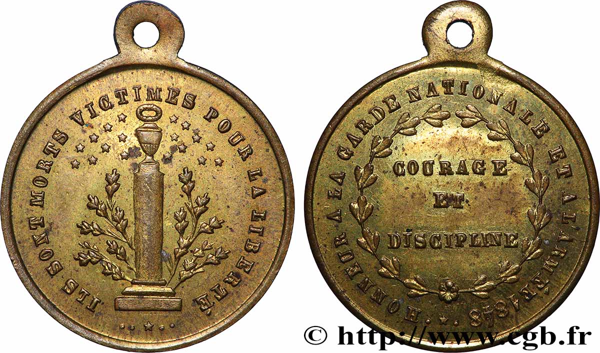 DEUXIÈME RÉPUBLIQUE Médaille, Honneur à la garde nationale et à l’armée q.SPL