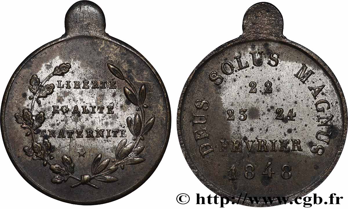 DEUXIÈME RÉPUBLIQUE Médaille, Journées de février TTB