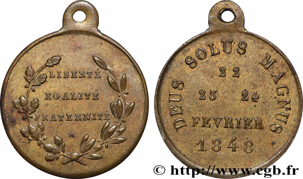 DEUXIÈME RÉPUBLIQUE Médaille, Journées de février XF
