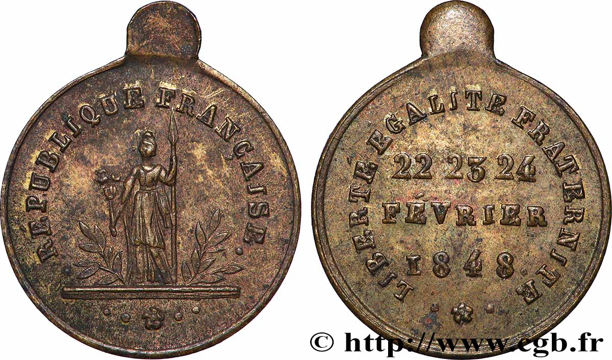 DEUXIÈME RÉPUBLIQUE Médaillette, Journées de février TTB