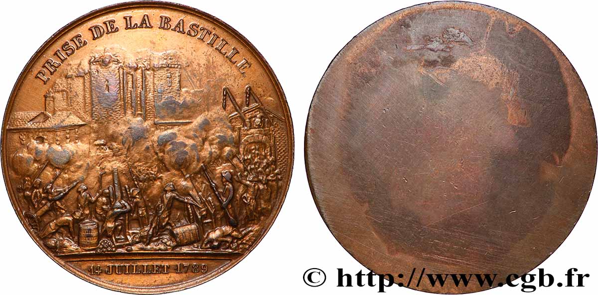 CINQUIÈME RÉPUBLIQUE Médaille, Prise de la Bastille, tirage uniface, refrappe SUP