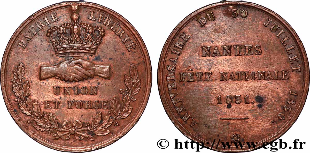 LOUIS-PHILIPPE Ier Médaille, Fêtes commémoratives de la révolution de Juillet TTB