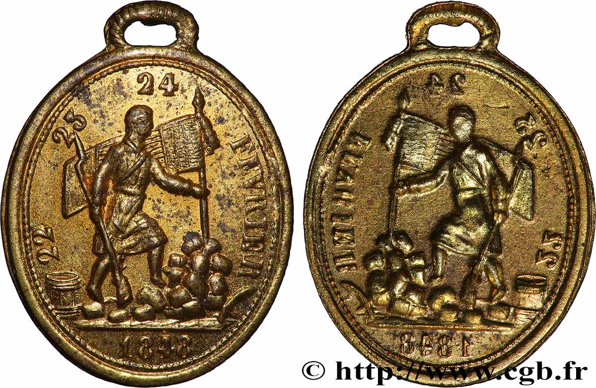 DEUXIÈME RÉPUBLIQUE Médaillette, Journées de février BB