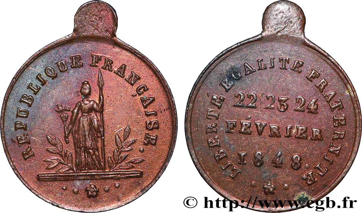 DEUXIÈME RÉPUBLIQUE Médaillette, Journées de février TTB