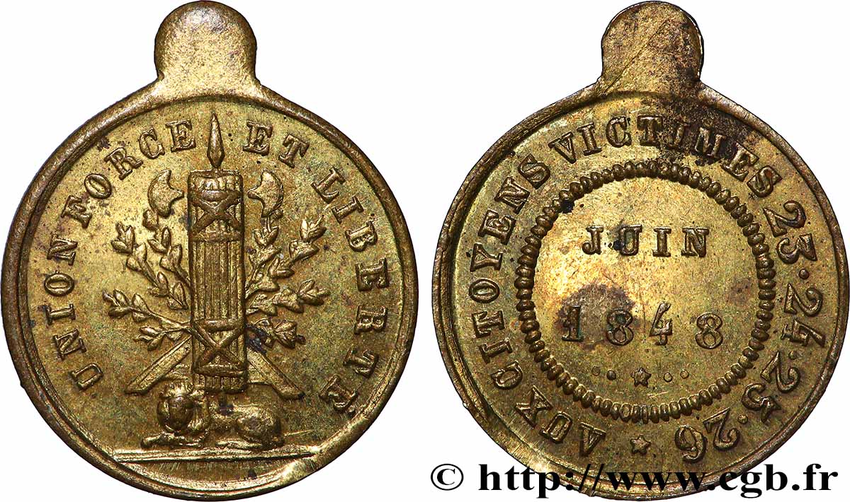 DEUXIÈME RÉPUBLIQUE Médaille, Journée de Février TTB+