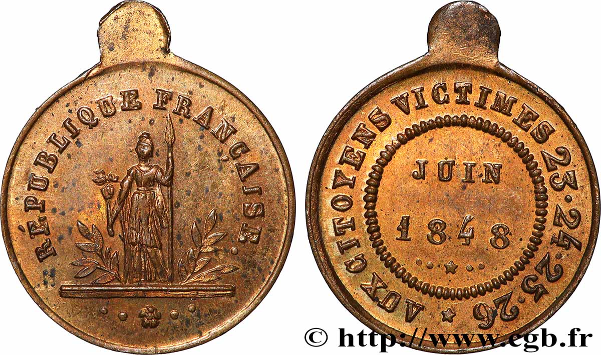 DEUXIÈME RÉPUBLIQUE Médaille, Journée de Février TTB+