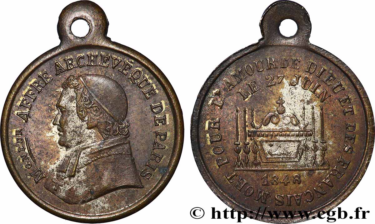 DEUXIÈME RÉPUBLIQUE Denys Auguste Affre, archevêque et martyr TTB