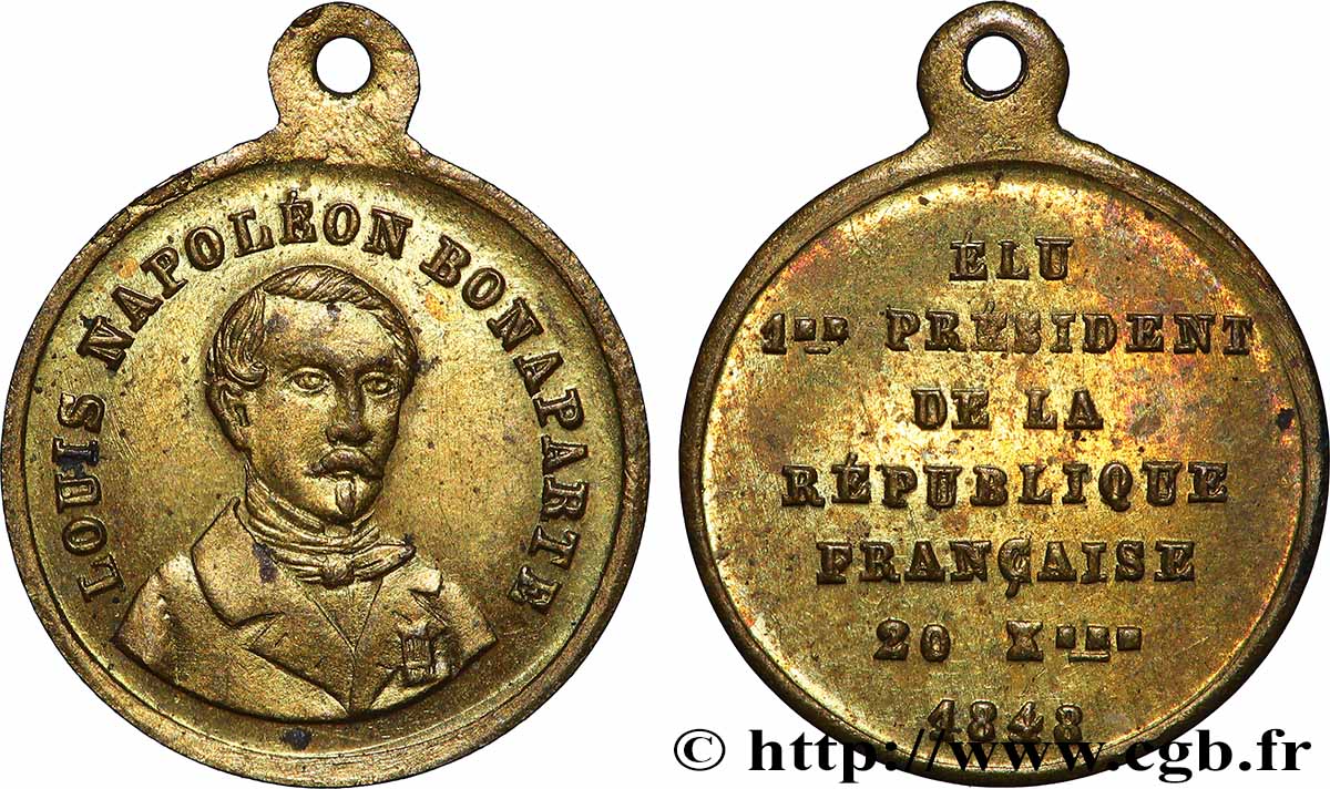 DEUXIÈME RÉPUBLIQUE Médaille, Proclamation du président Louis Napoléon Bonaparte TTB+