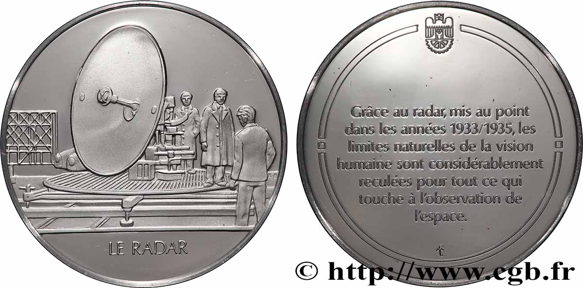 DIE 100 GRÖSSTEN ERFINDUNGEN DER MENSCHHEIT Médaille, Invention du radar Polierte Platte