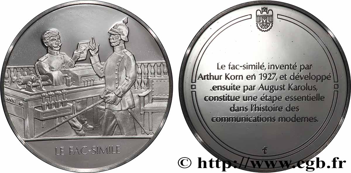 DIE 100 GRÖSSTEN ERFINDUNGEN DER MENSCHHEIT Médaille, Invention du fac-similé Polierte Platte