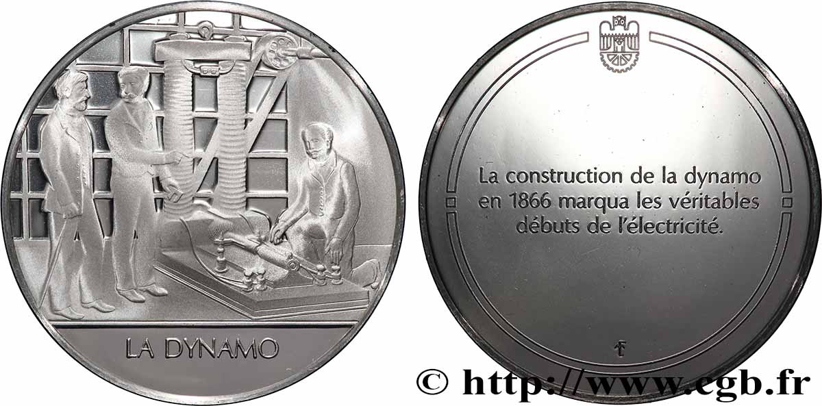 LES 100 PLUS GRANDES INVENTIONS DE L&nbsp;HUMANITÉ Médaille, Invention de la dynamo BE