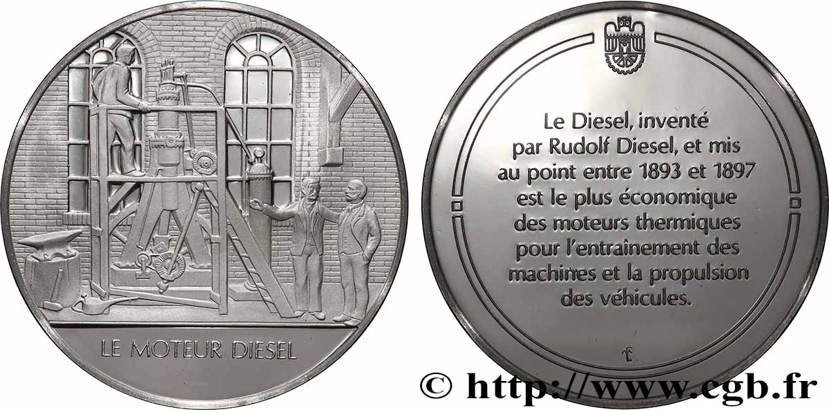 LES 100 PLUS GRANDES INVENTIONS DE L&nbsp;HUMANITÉ Médaille, Invention du moteur diesel BE
