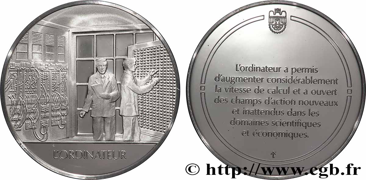 LES 100 PLUS GRANDES INVENTIONS DE L&nbsp;HUMANITÉ Médaille, Invention de l’ordinateur BE