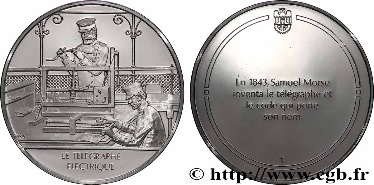 LES 100 PLUS GRANDES INVENTIONS DE L&nbsp;HUMANITÉ Médaille, Invention du télégraphe électrique BE