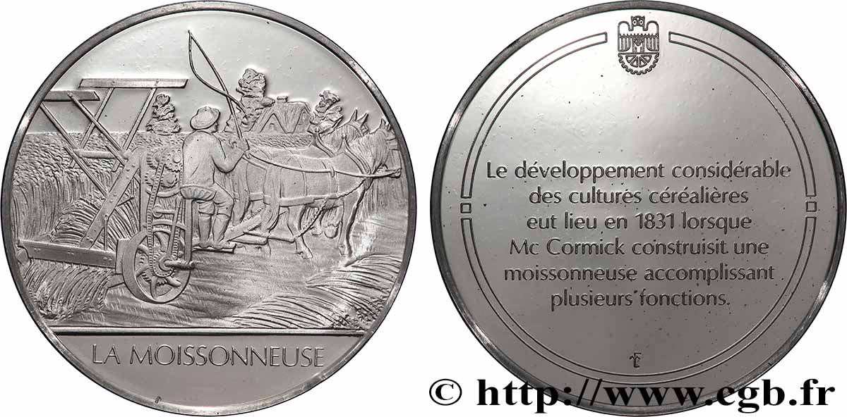 LES 100 PLUS GRANDES INVENTIONS DE L&nbsp;HUMANITÉ Médaille, Invention de la moissonneuse BE
