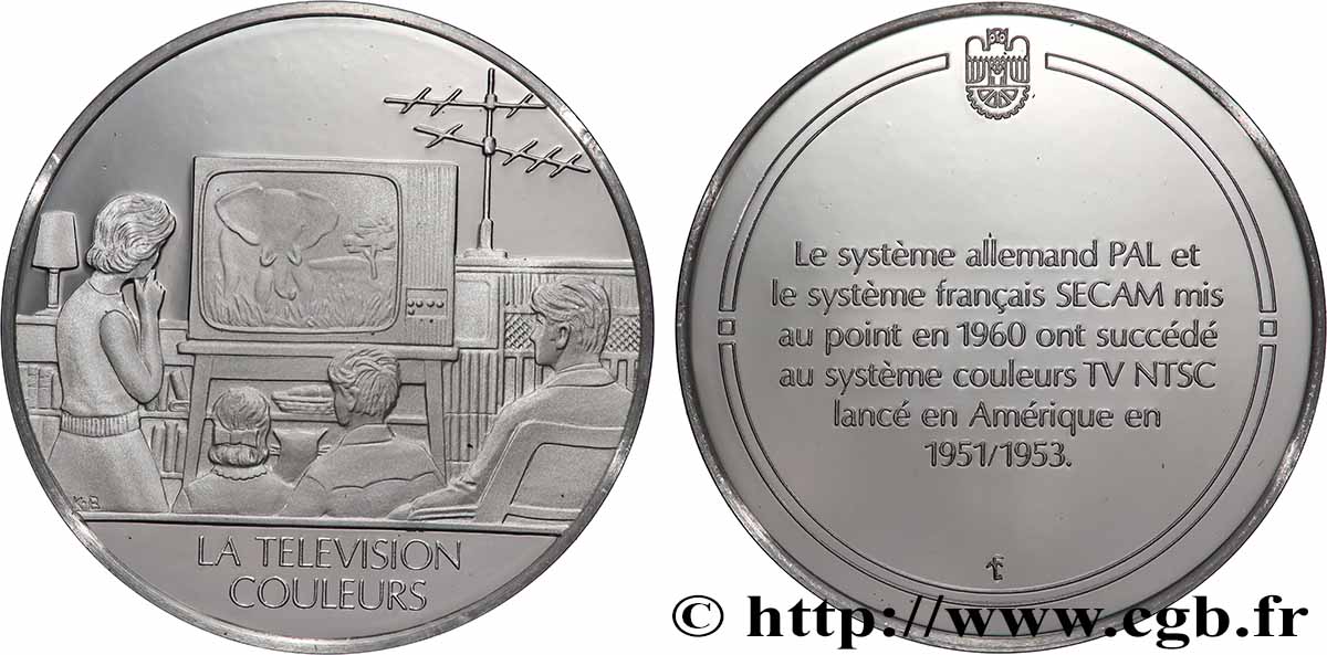 LE 100 PIÙ GRANDI INVENZIONI DELL&nbsp;UMANITÀ Médaille, Invention de la télévision couleurs BE