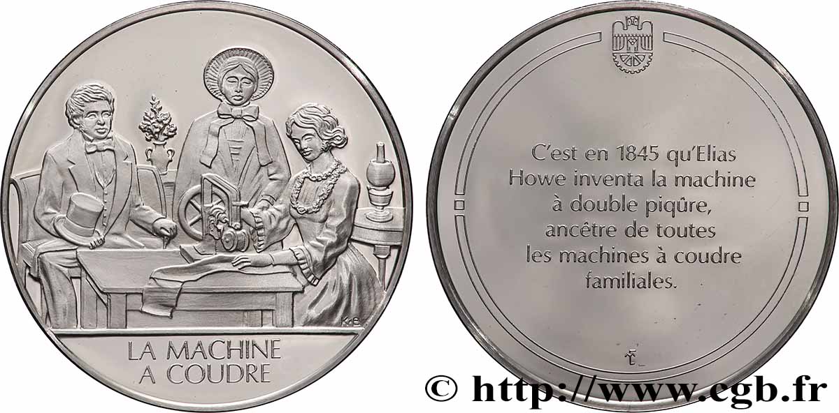 THE 100 GREATEST INVENTIONS OF HUMANITY Médaille, Invention de la machine à coudre Proof set