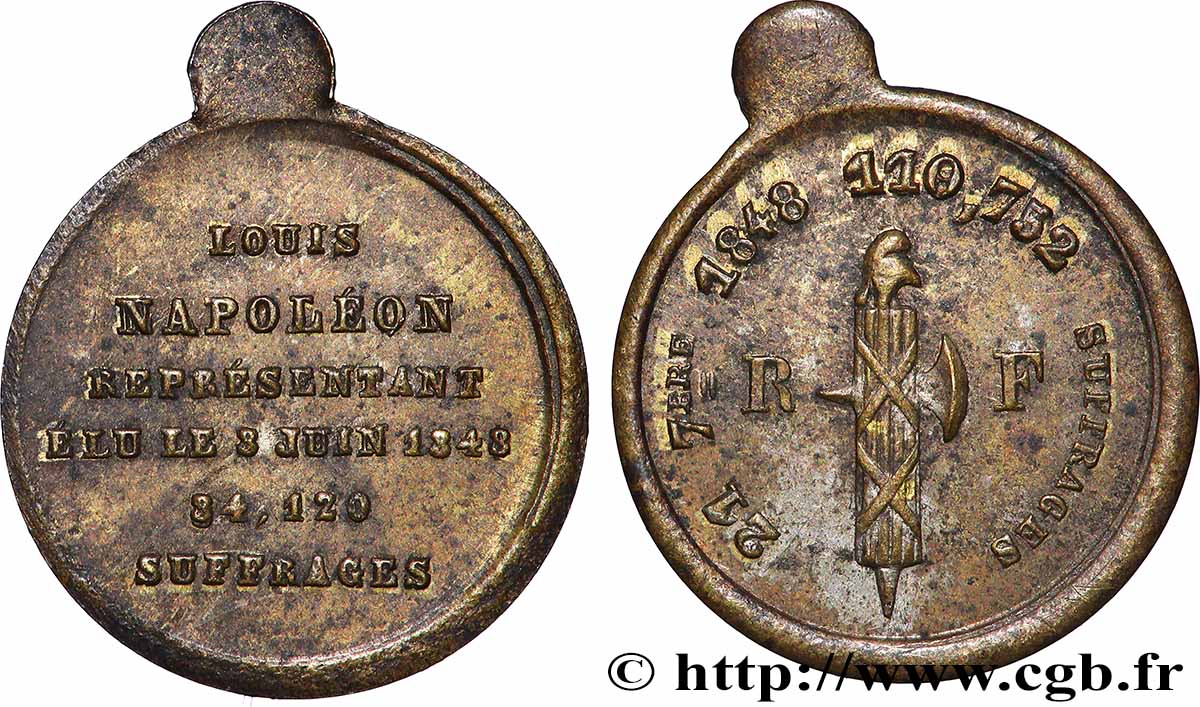 DEUXIÈME RÉPUBLIQUE Médaille, Eléctions du département de la Seine TTB