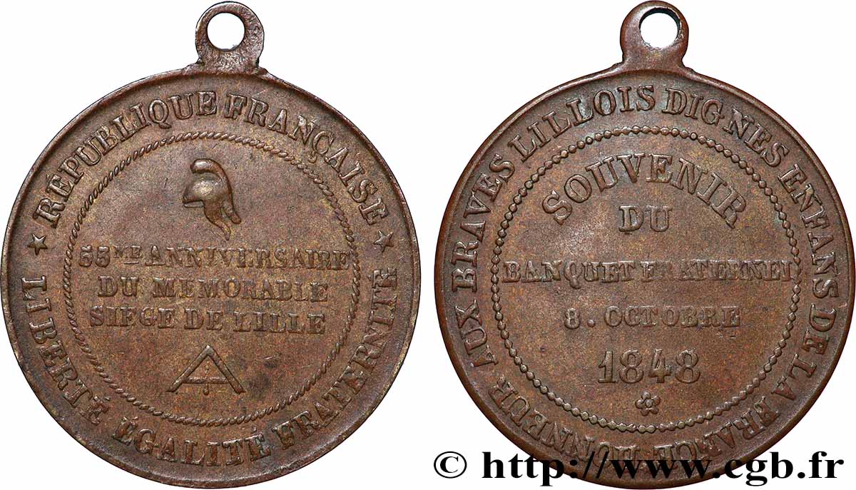 DEUXIÈME RÉPUBLIQUE Médaille, Fraternisation des gardes nationales TTB+