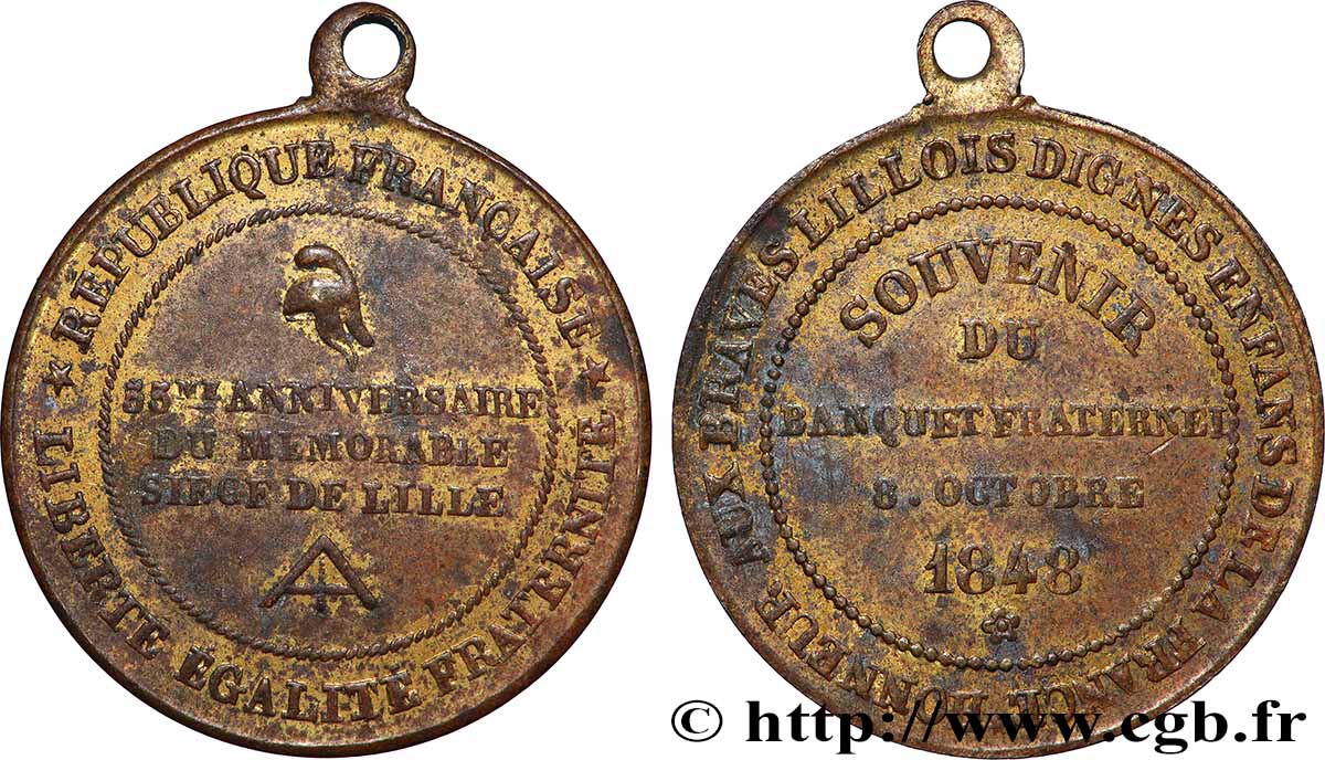 DEUXIÈME RÉPUBLIQUE Médaille, Fraternisation des gardes nationales TTB