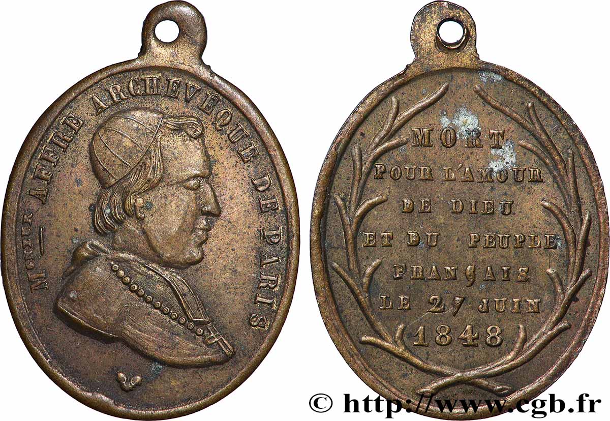 DEUXIÈME RÉPUBLIQUE Denys Auguste Affre, archevêque et martyr TTB+
