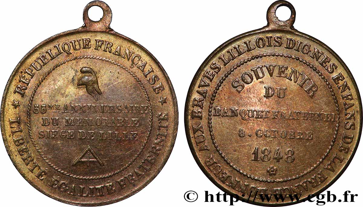 DEUXIÈME RÉPUBLIQUE Médaille, Fraternisation des gardes nationales TTB