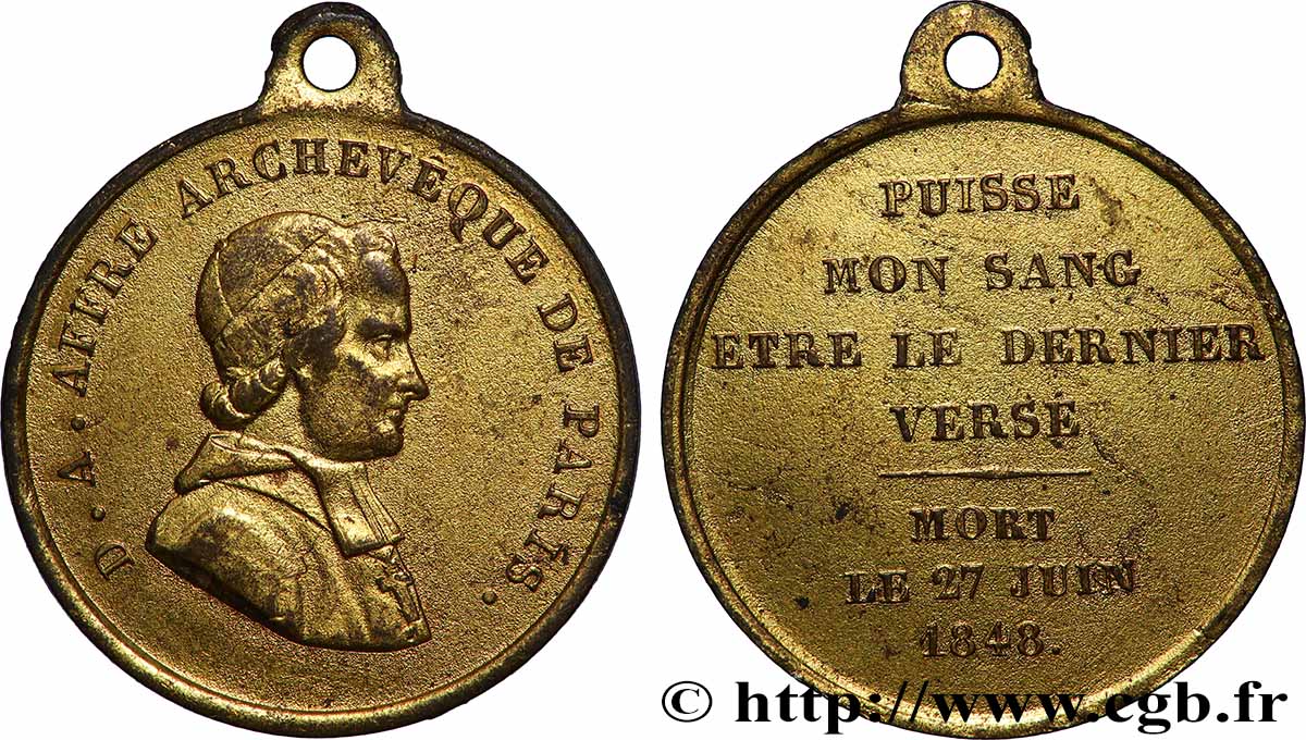 DEUXIÈME RÉPUBLIQUE Médaille, Denys Auguste Affre fVZ