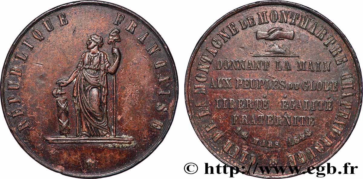 DEUXIÈME RÉPUBLIQUE Médaille, Club de la Montagne TTB