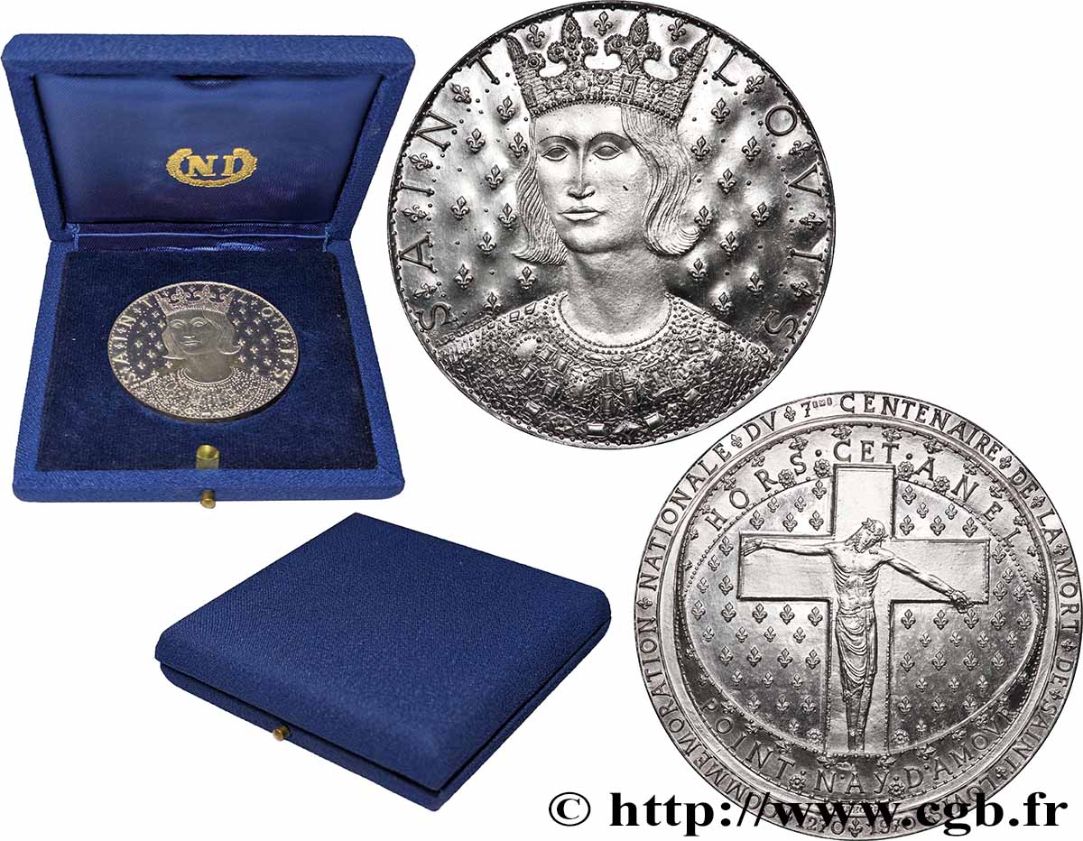 LUDWIG IX &nbsp;SAINT LOUIS&nbsp; Médaille, 700 ans de la mort de Saint-Louis fVZ