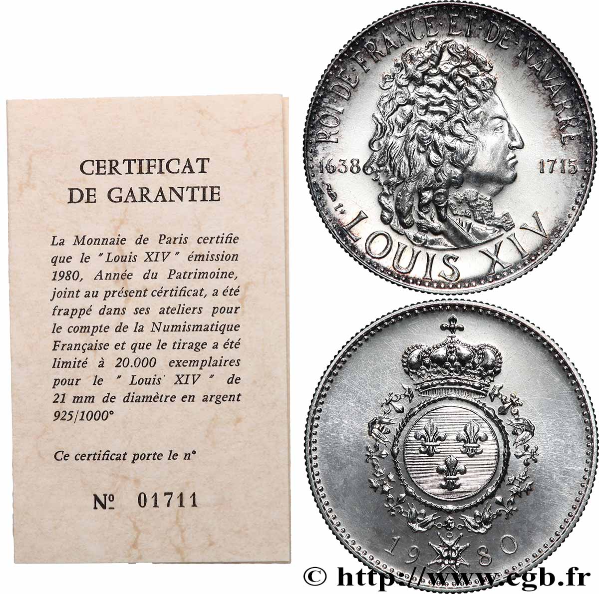CINQUIÈME RÉPUBLIQUE Médaille, Louis XIV SUP